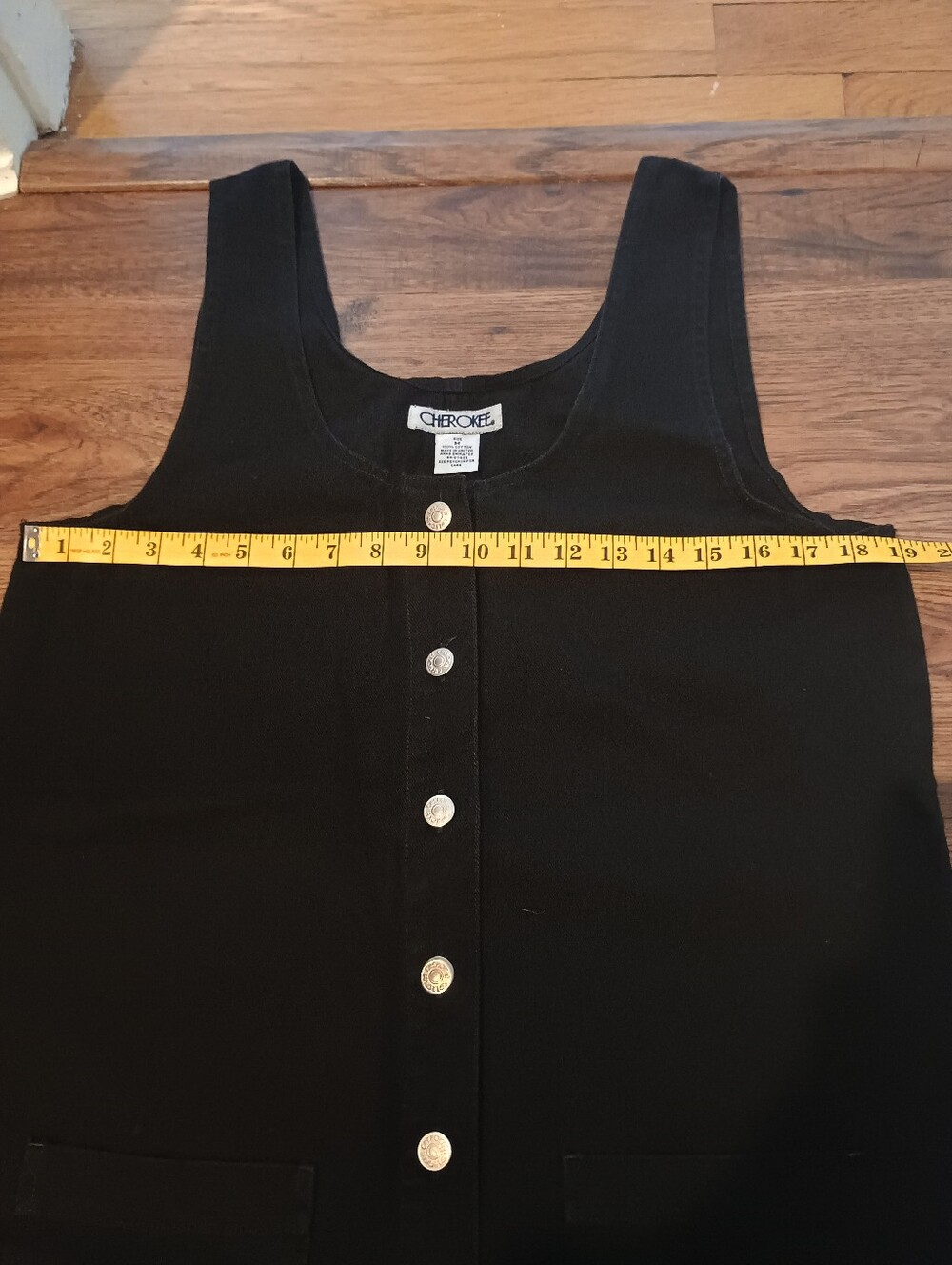 Vintage Pinafore Dress Bundle Of 2 Black Green 100% Cotton Medium Women's - Picture 14 of 15